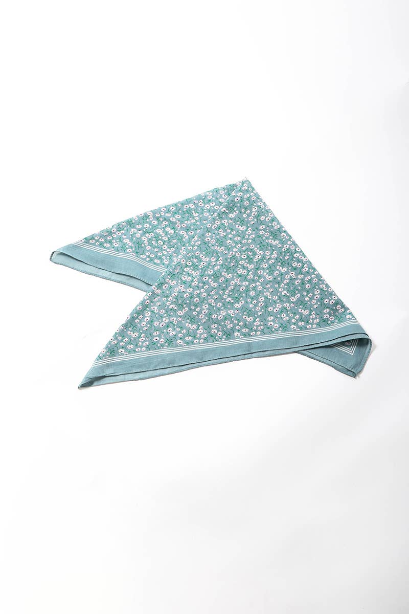 Boho Floral Cotton Bandana – Your Go-To Summer Accessory 🌸: Sage