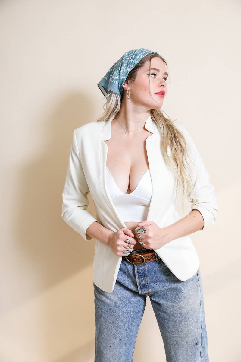 Cotton Field of Flowers Bandana - Muted Color Tones: Rose