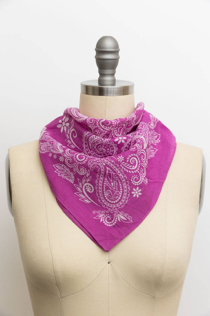 Classic Paisley Floral Bandana - Lightweight Cotton 🌼: Sage