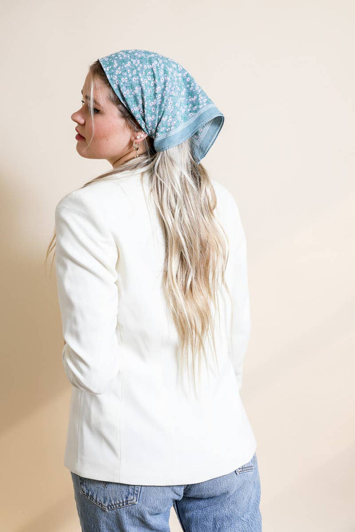 Cotton Field of Flowers Bandana - Muted Color Tones: Rose