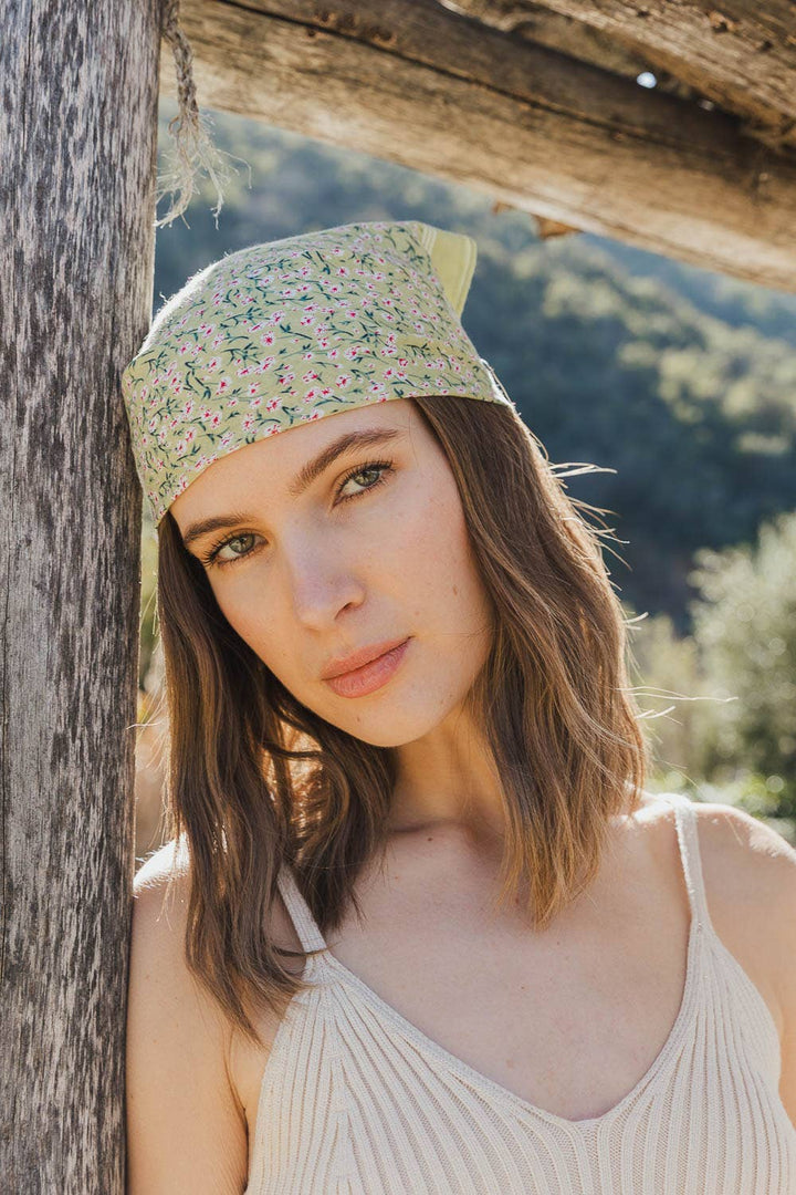 Boho Floral Cotton Bandana – Your Go-To Summer Accessory 🌸: Sage
