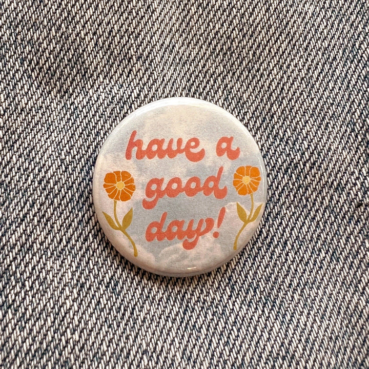 Positivity Button Pins: Be Kind - Sky Blue