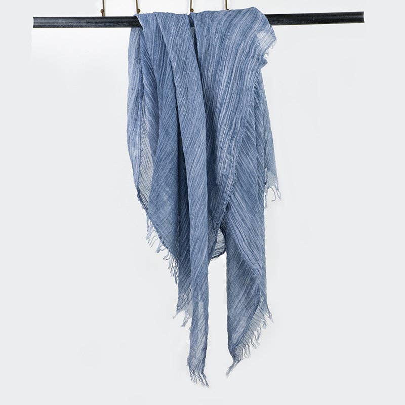 Scarvii - Farmhouse Style Cotton Linen Long Scarf & Shawl: ASH