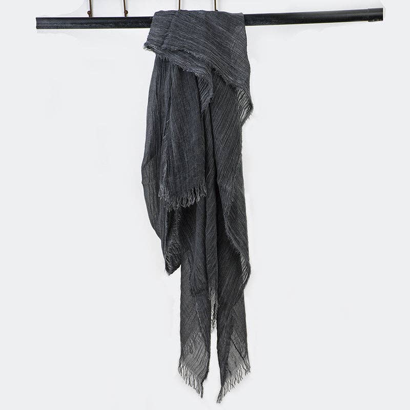 Scarvii - Farmhouse Style Cotton Linen Long Scarf & Shawl: GREY