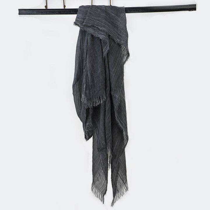 Scarvii - Farmhouse Style Cotton Linen Long Scarf & Shawl: GREY