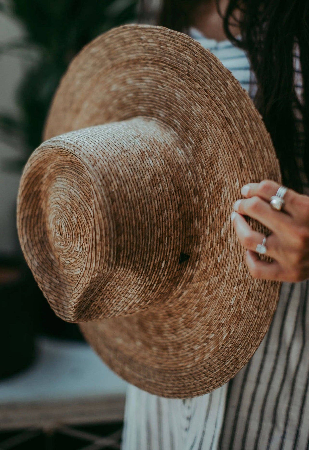 Sadie | Palm Straw Rancher Hat Wide Brim: S/M