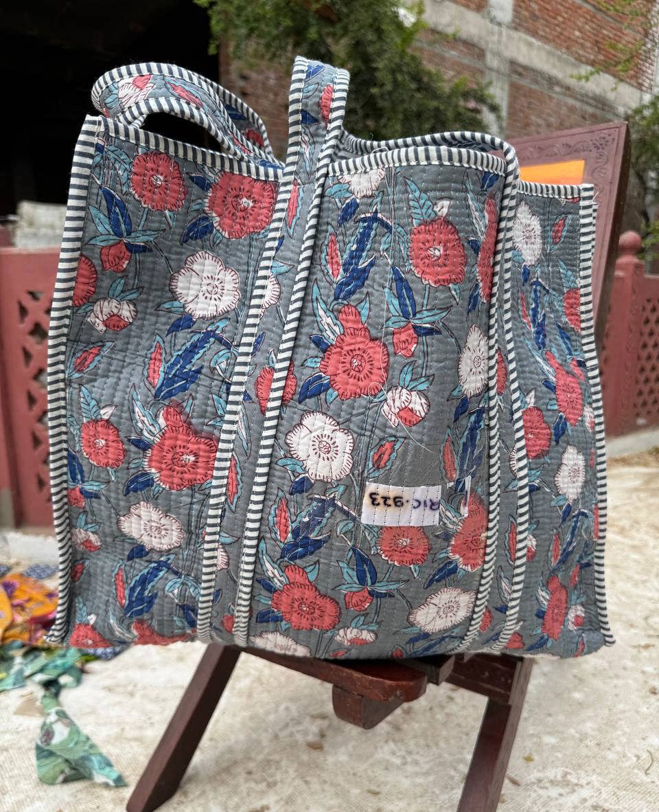 Travelling Bag Print Cotton Bag Quilted Market Shopping Bags