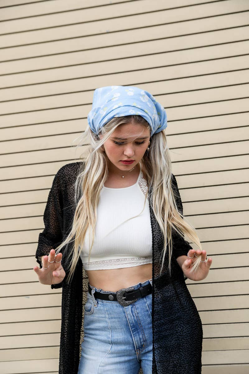 Floral Lightweight Bandana - Online Sales Favorite 🖥️: Coral