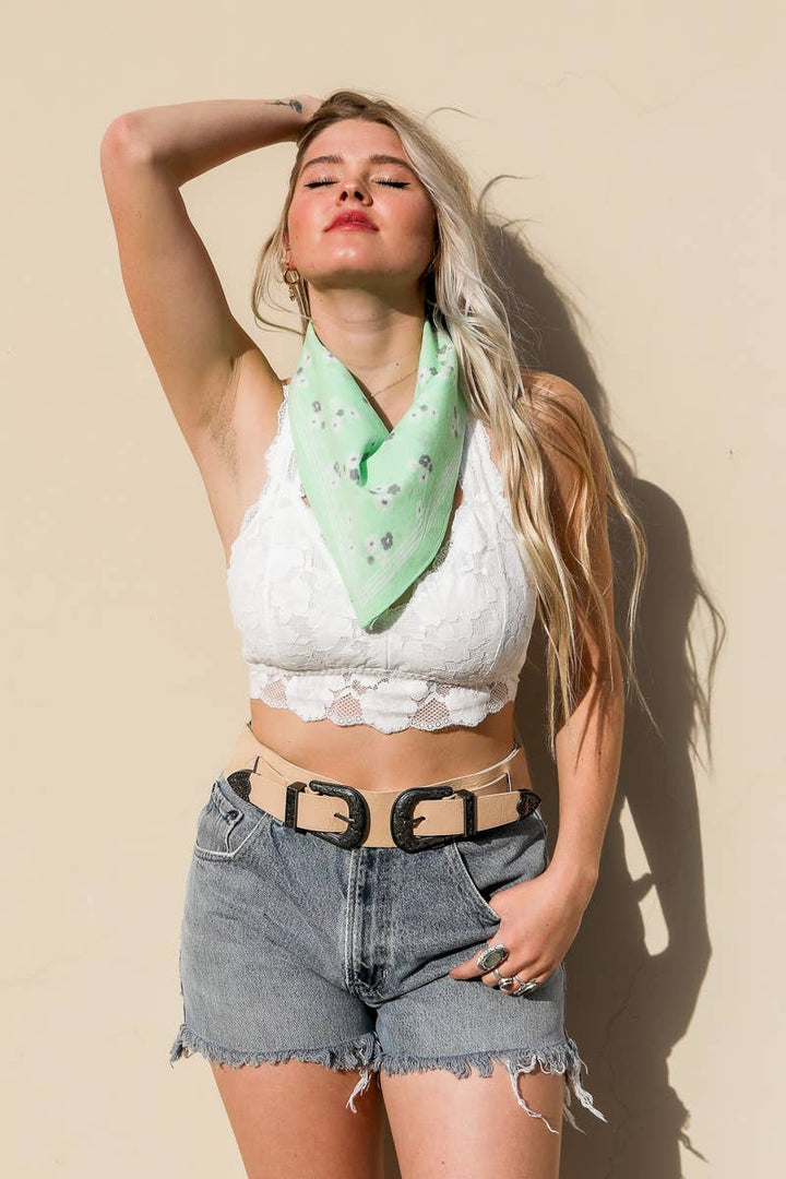 Floral Lightweight Bandana - Online Sales Favorite 🖥️: Coral
