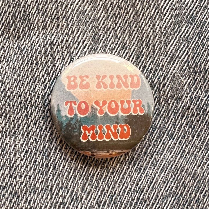 Positivity Button Pins: Be Kind - Sky Blue