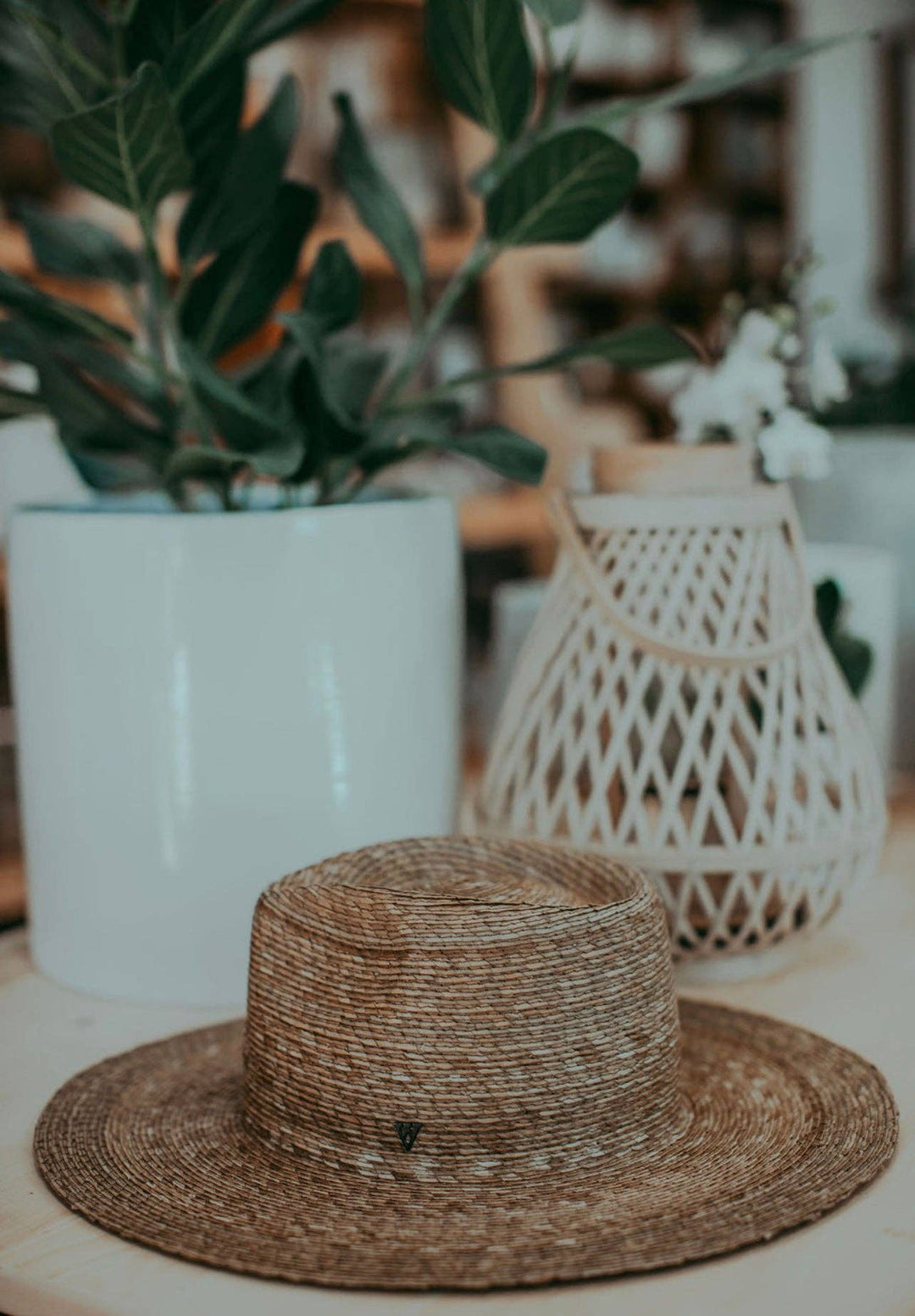Sadie | Palm Straw Rancher Hat Wide Brim: S/M