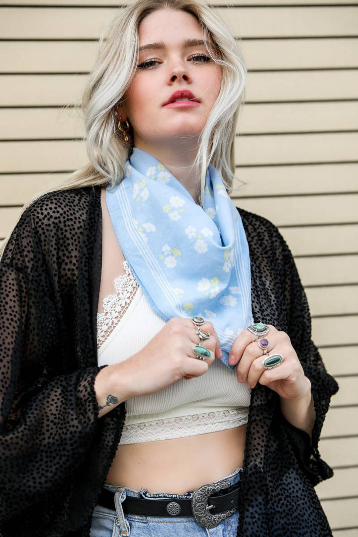 Floral Lightweight Bandana - Online Sales Favorite 🖥️: Coral