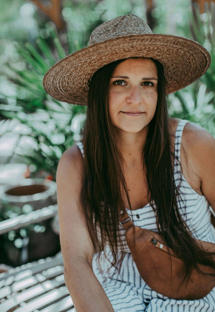 Sadie | Palm Straw Rancher Hat Wide Brim: S/M