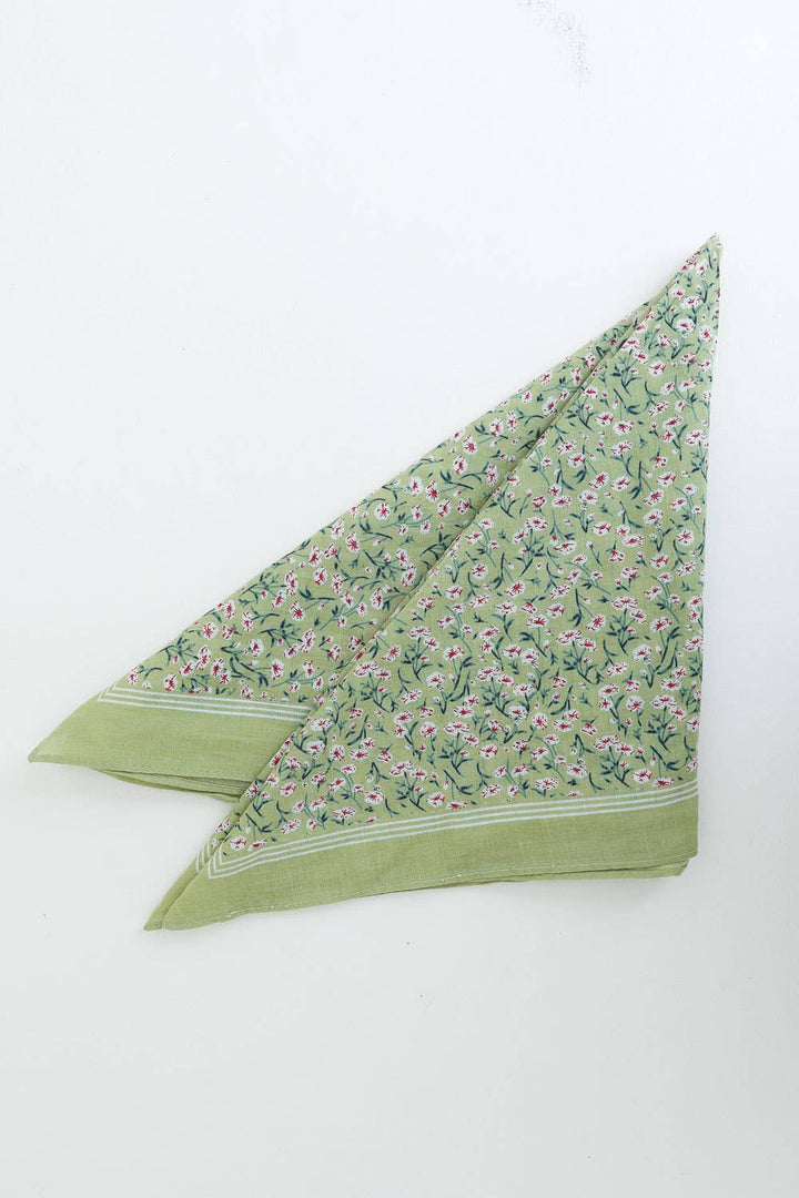 Boho Floral Cotton Bandana – Your Go-To Summer Accessory 🌸: Sage