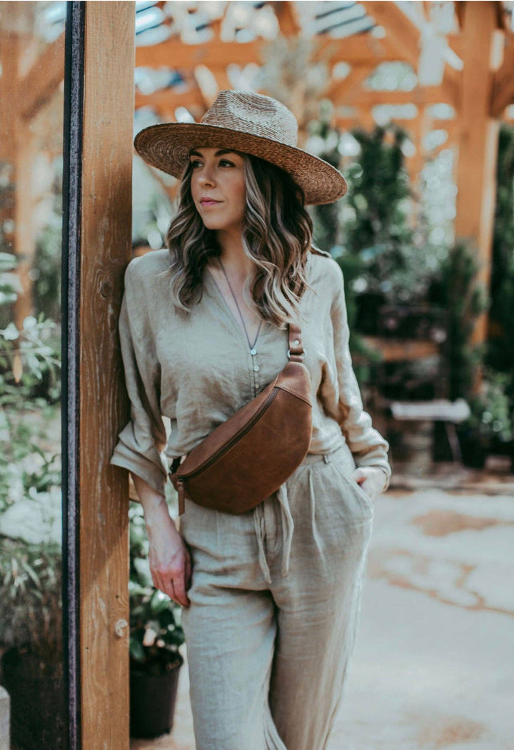 Sadie | Palm Straw Rancher Hat Wide Brim: S/M