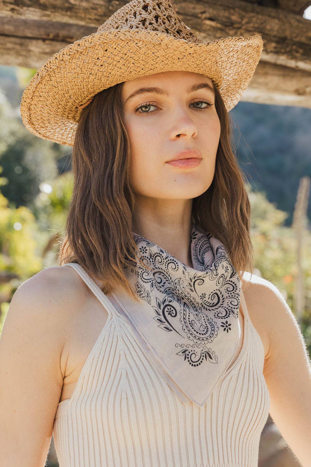 Classic Paisley Floral Bandana - Lightweight Cotton 🌼: Sage