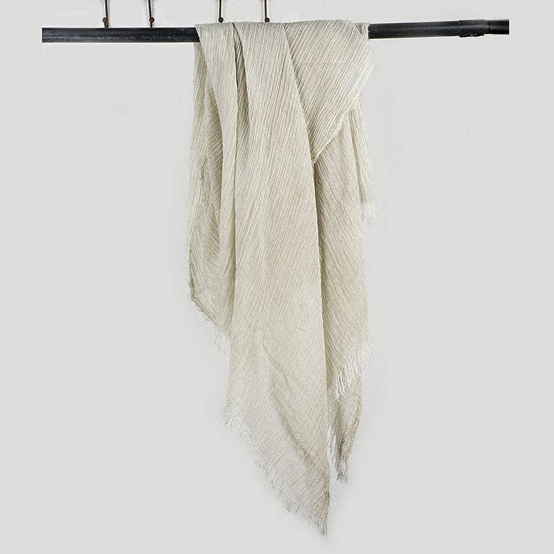 Scarvii - Farmhouse Style Cotton Linen Long Scarf & Shawl: GREY