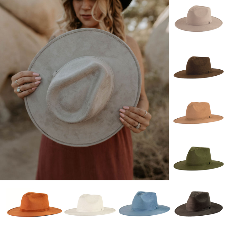 Vegan Suede Rancher Hat: Mocha