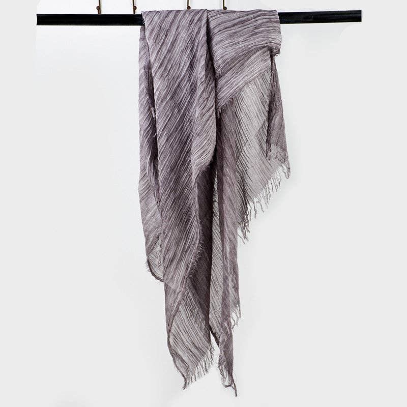 Scarvii - Farmhouse Style Cotton Linen Long Scarf & Shawl: ASH