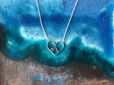 Mountain in Heart Necklace