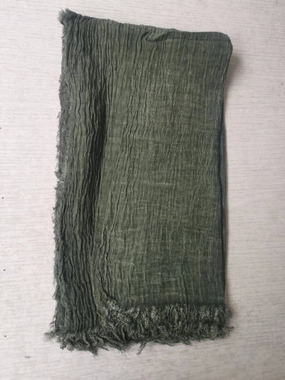 Scarvii - Farmhouse Style Cotton Linen Long Scarf & Shawl: GREEN