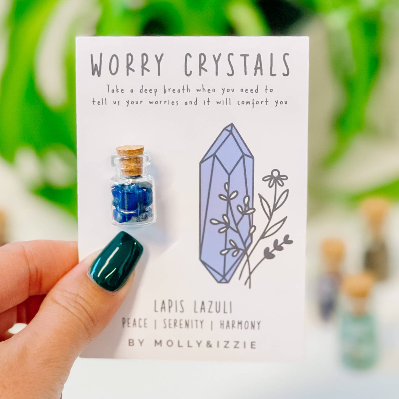 Lapis Lazuli Worry Crystals on Card