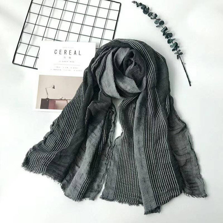 Scarvii - Ruffle Boho Scarf: Black