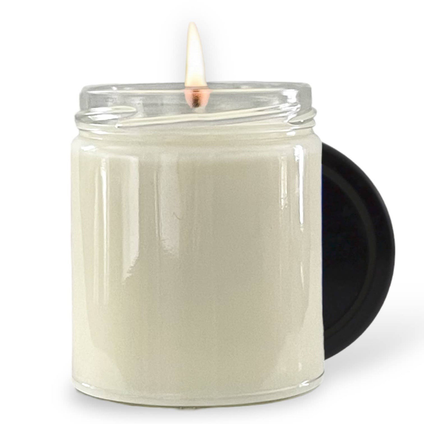 NO LABEL SOY WAX CANDLE - BLACK LID: 8 oz Single Wick / Bloom