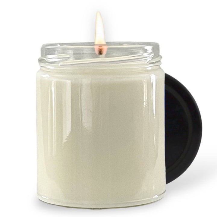 NO LABEL SOY WAX CANDLE - BLACK LID: 8 oz Single Wick / Cozy